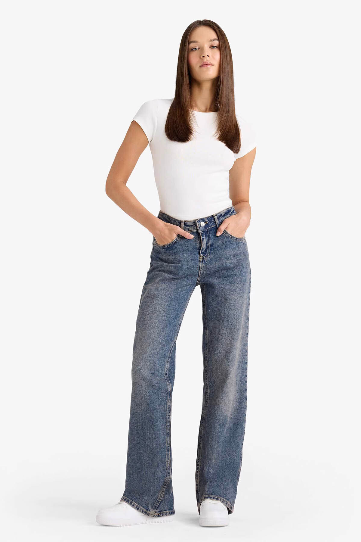 Defacto  Düşük Bel Mavi Kadın Pantolon G1407AX/NM34