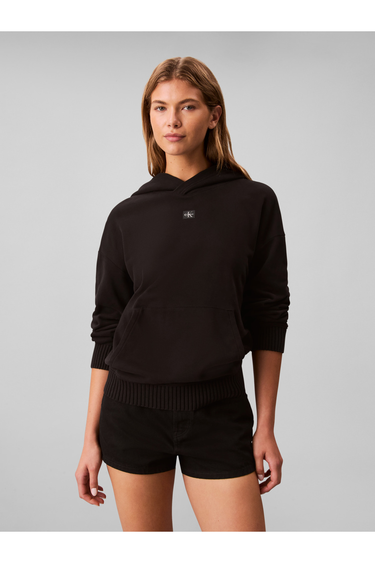 Calvin Klein Kadın Woven Label French Sweatshirt
