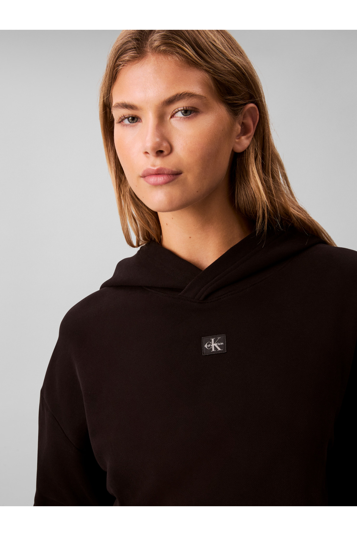 Calvin Klein Kadın Woven Label French Sweatshirt görsel 3