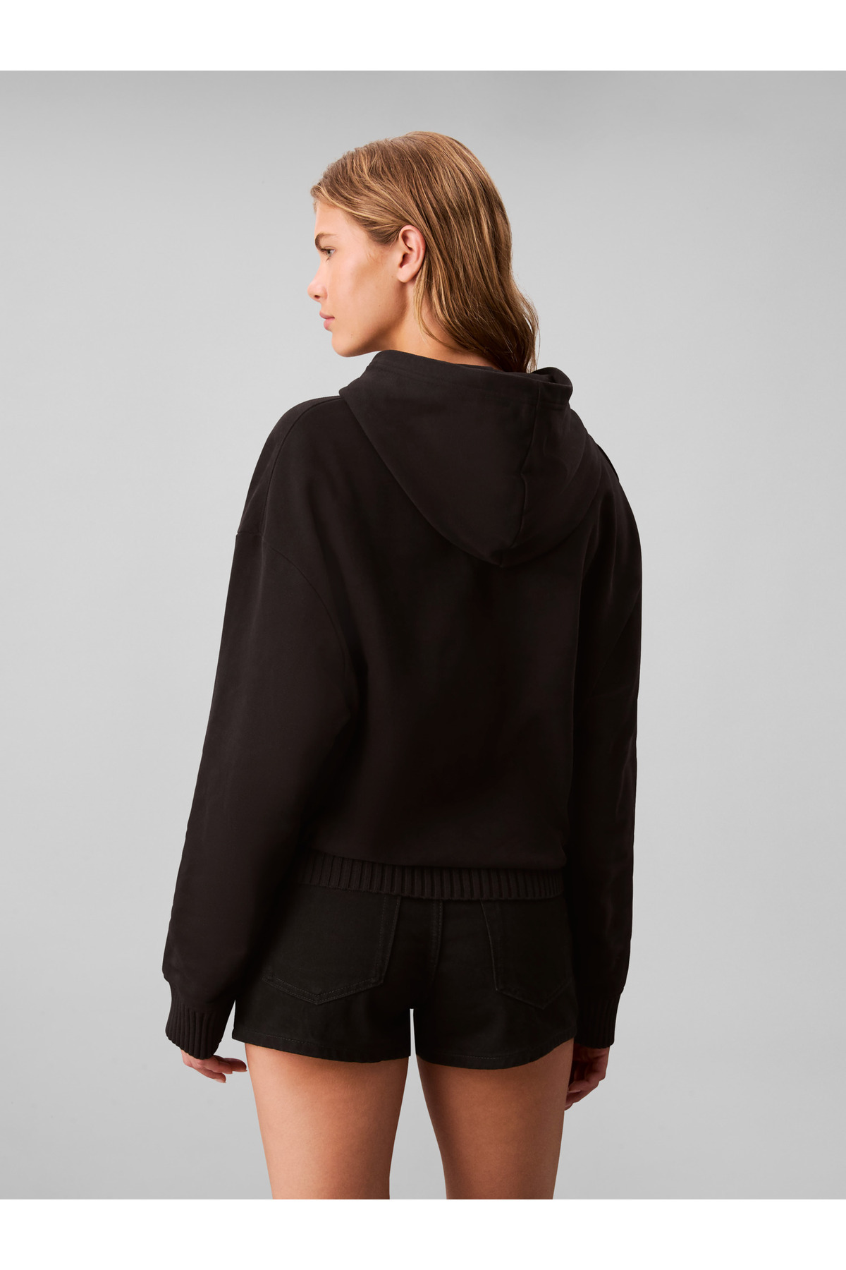 Calvin Klein Kadın Woven Label French Sweatshirt görsel 5