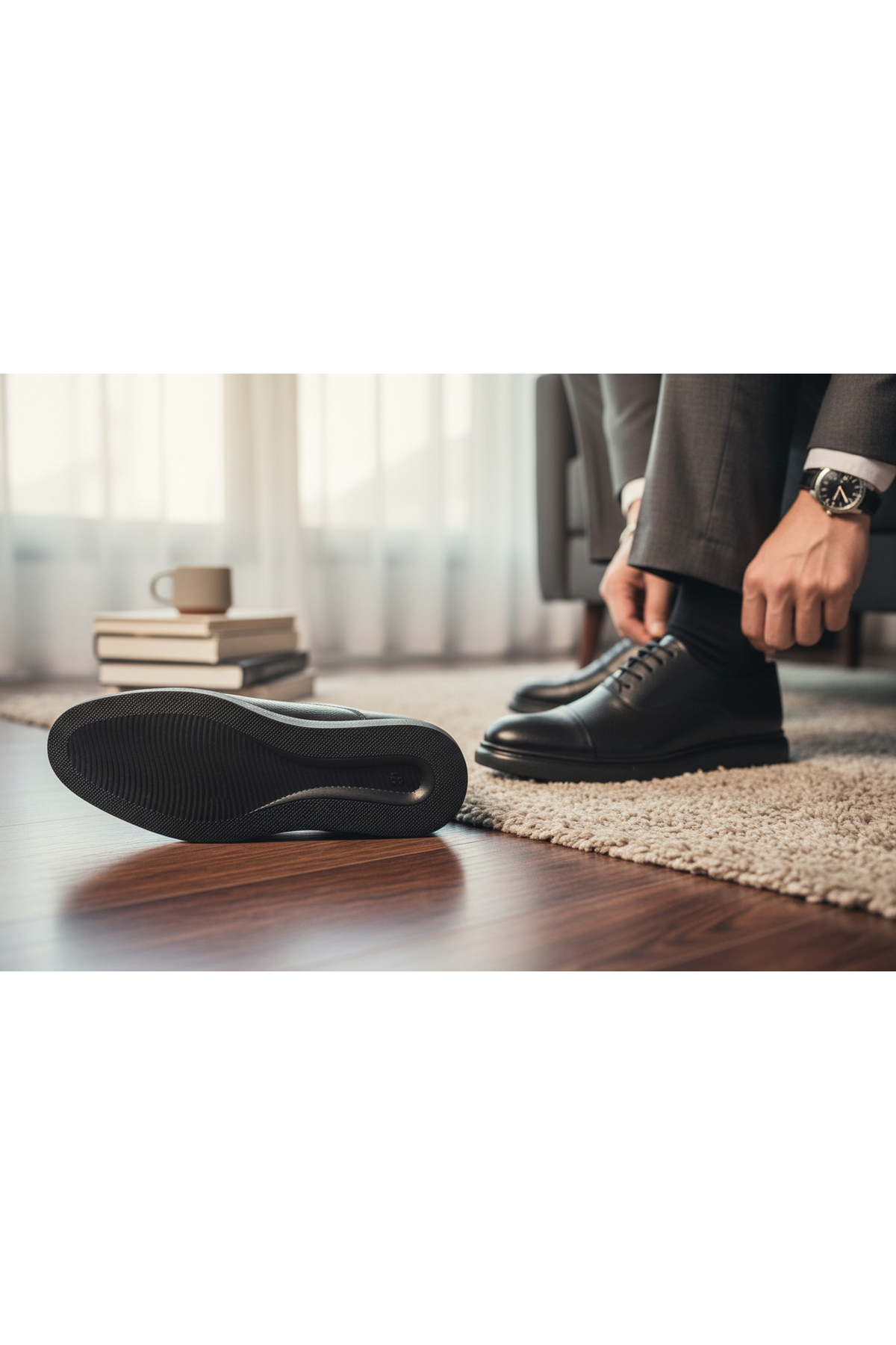 abar classic  ERKEK İÇ DIŞ HAKİKİ DERİ POLİ TABAN BAĞCIKLI KLASİK CASUAL AYAKKABI - Görsel 3