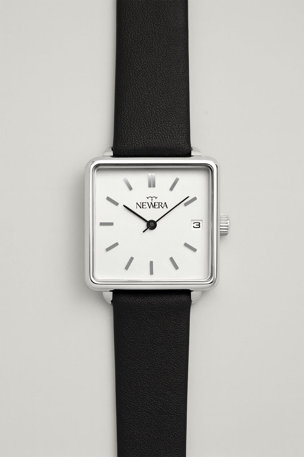 ساعت مچی مردانه بند چرمی سفید