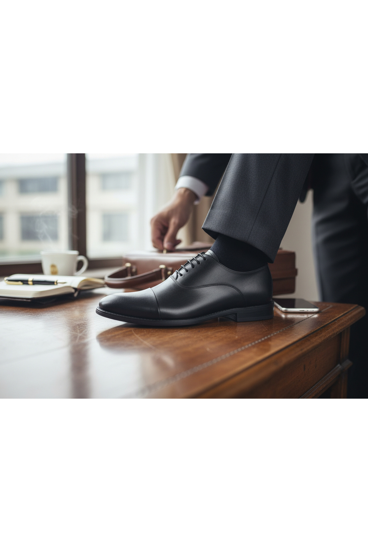 abar classic  ERKEK İÇ DIŞ HAKİKİ DERİ NEOLİT TABAN BAĞCIKLI PENÇELİ KLASİK CASUAL AYAKKABI - Görsel 3
