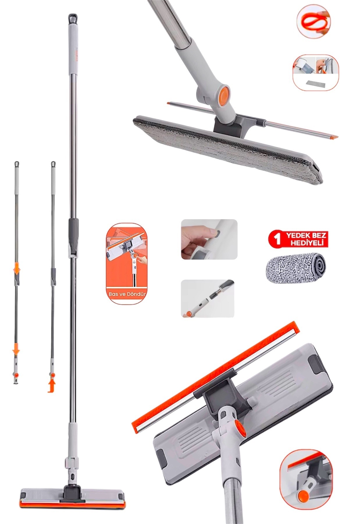 Hansel 2N1 CAM SİLME VE ÇEKME ÖZELLİKLİ BÜKÜLEBİLİR BAŞLIK MOP