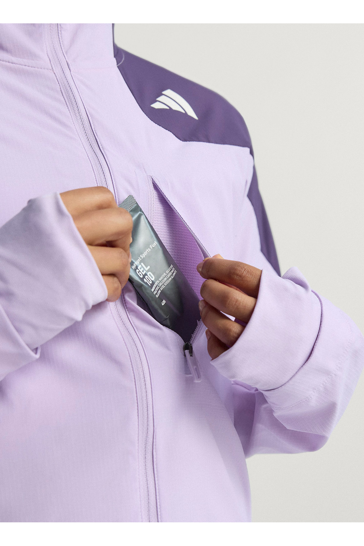 adidas JV7180 ADIZERO JKT W Lila - Mor Dar Düz Kadın Zip Ceket görsel 7