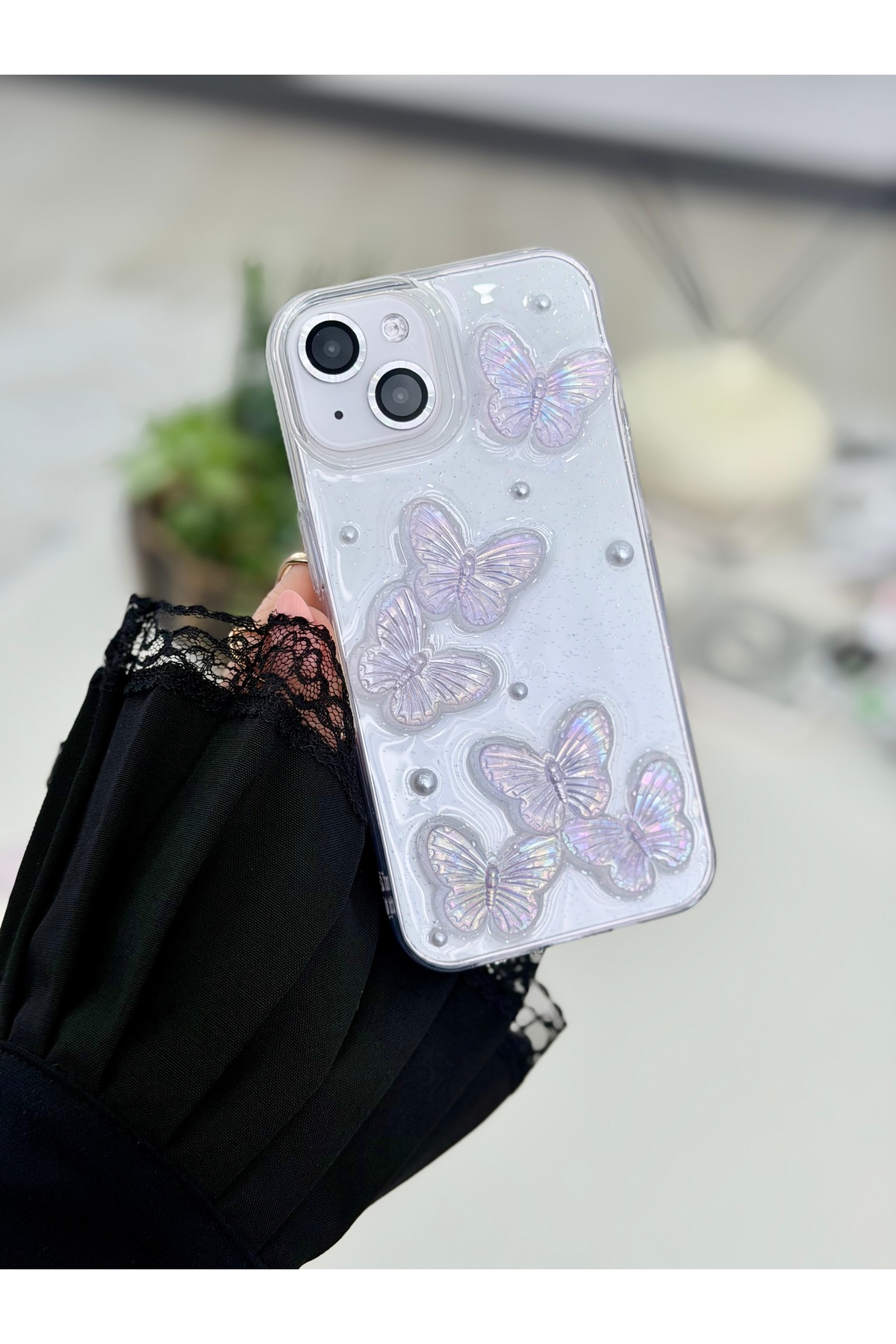 Iphone 13 - 14 & 15 Compatible Purple Butterfly Toy Design Flexible Silicone Case