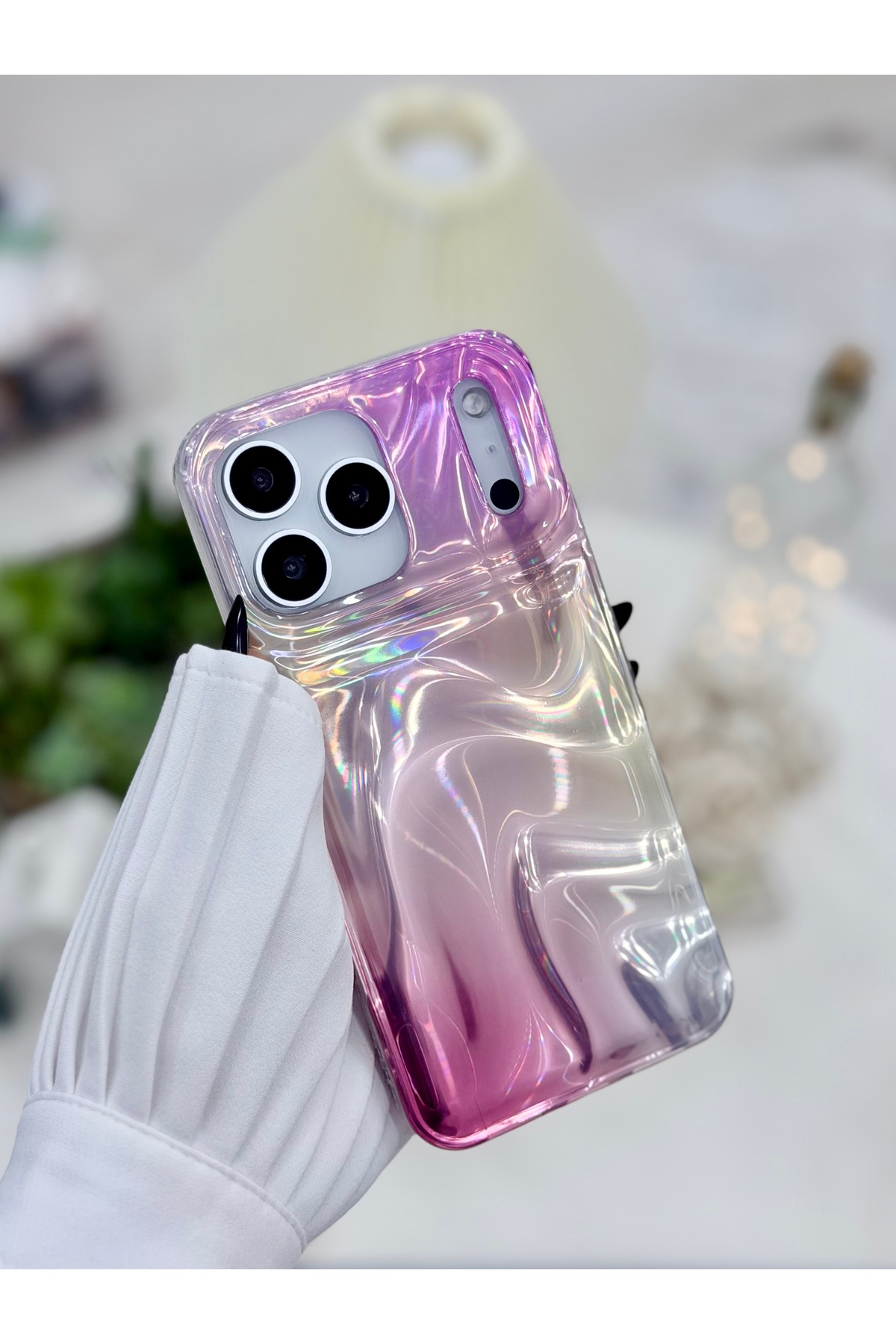 Iphone 17 Promax Compatible Shine SATIN Color Transition Shiny Design Silicone Case