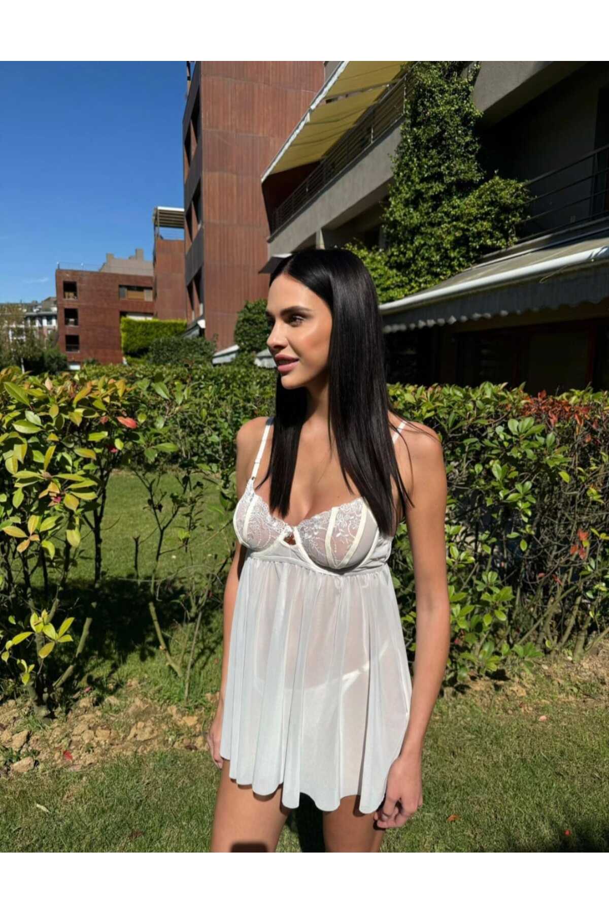 ARONA Balenli Tül Elbise