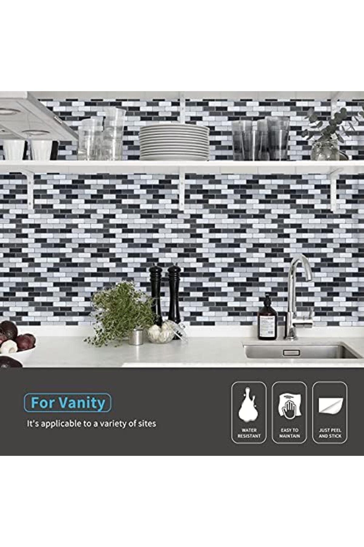 BRF lendasell ART3D tabakalar ve çıkartma Backsplashes fayans mutfak duvar Stikers, 6 adet, vinil, A 01,