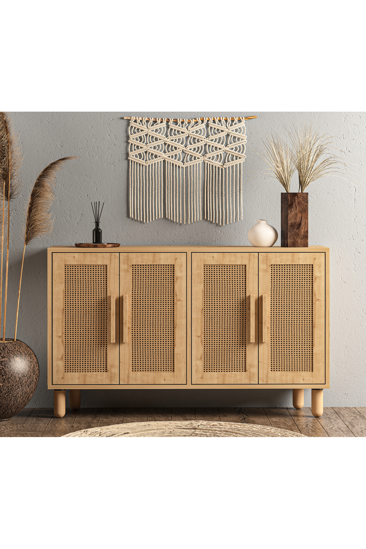 Kayra Hazeran Console with Cover – Multipurpose Cabinet, Coffee Corner, Bookcase