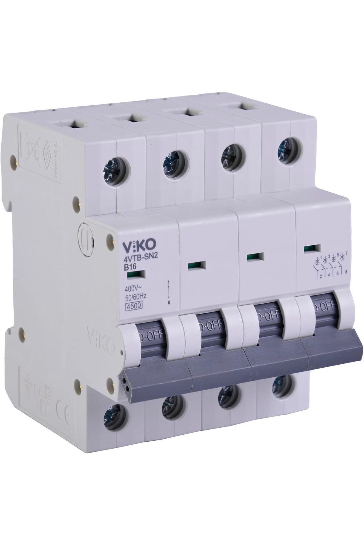 BRF NwoTeknoloji 4VTB-4B16 Otomatik Sigorta 4,5kA B Tipi 4 Kutup 16A 1205362