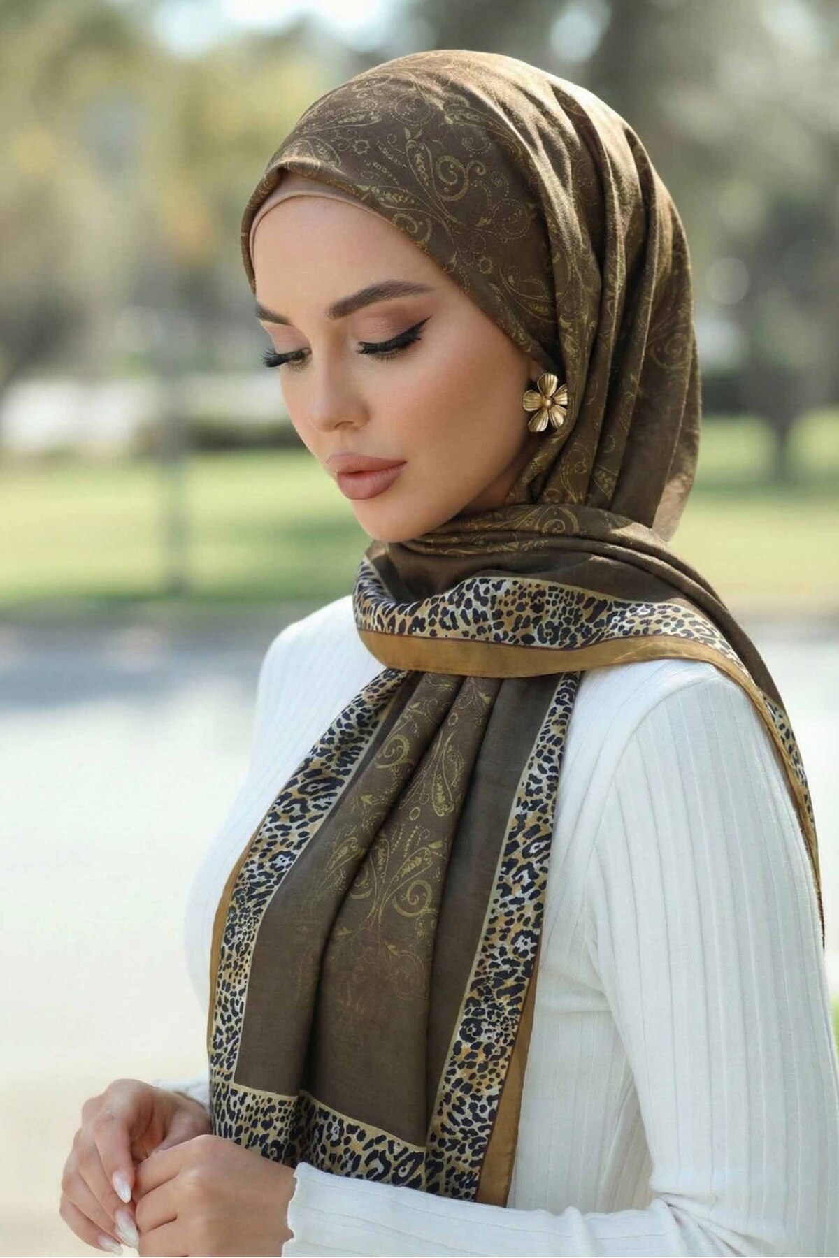 Vamelya  Estro Pamuksu Dokulu Şal İtalyan İmza Serisi - Görsel 2