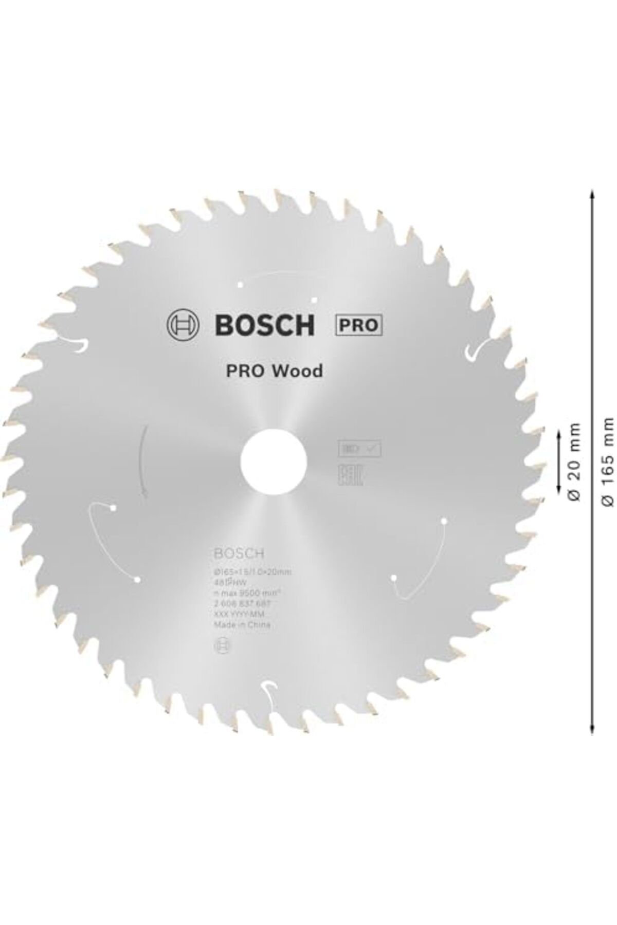 BRF NwoTeknoloji Professional 1 x Daire Testere Bıçağı Standard For (Ahşap, Testere Bıçağı 165 x 20 x 1,