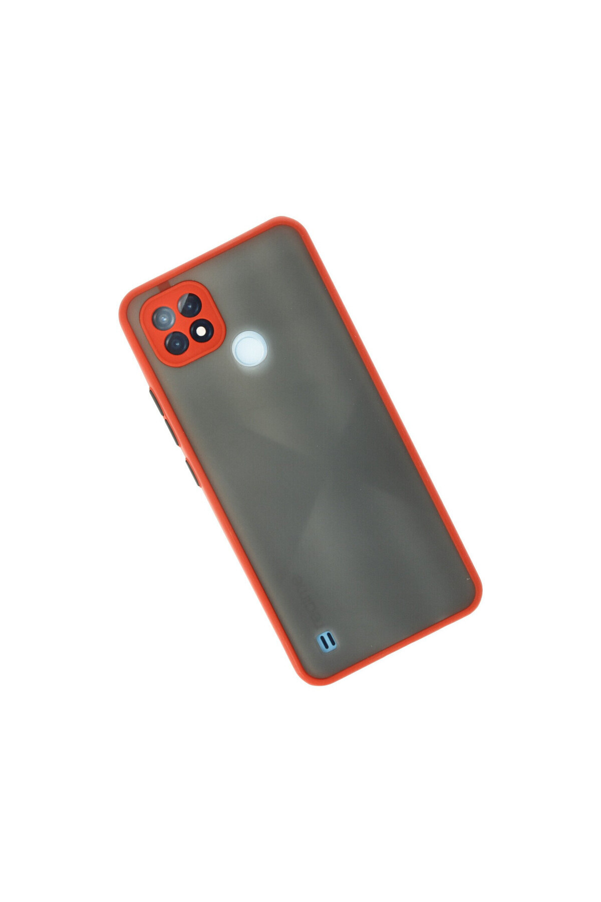 Realme C21 İçin Uyumlu Buzlu Tasarım Renkli Tuş Mat Tasarım Sararmaz Kılıf