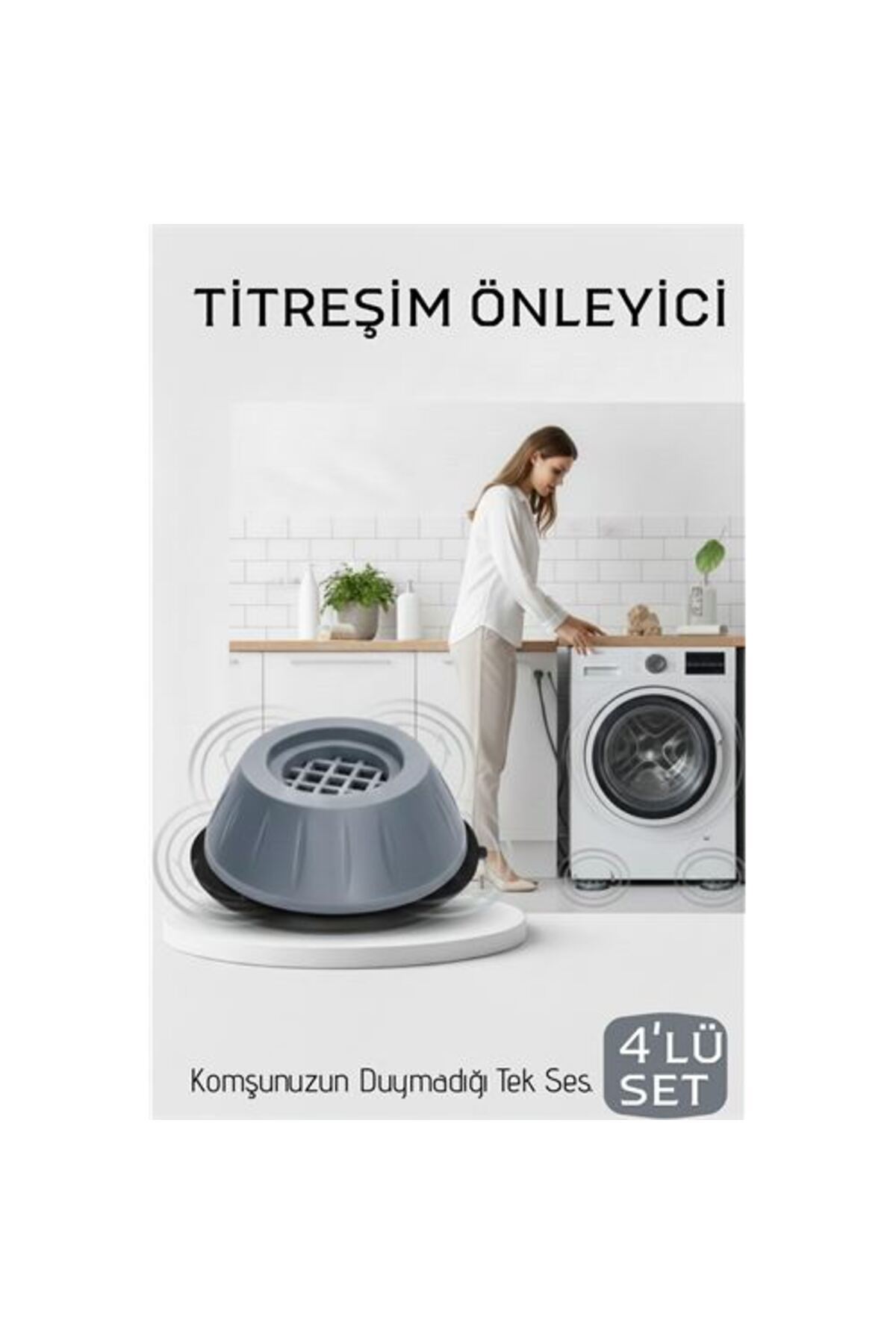 FREEDOM STOREE Premium 4'lü Titreşim Önleyici Kauçuk Ayak Seti - Ultra Sessiz ve Sarsıntısız Yıkama Teknolojisi
