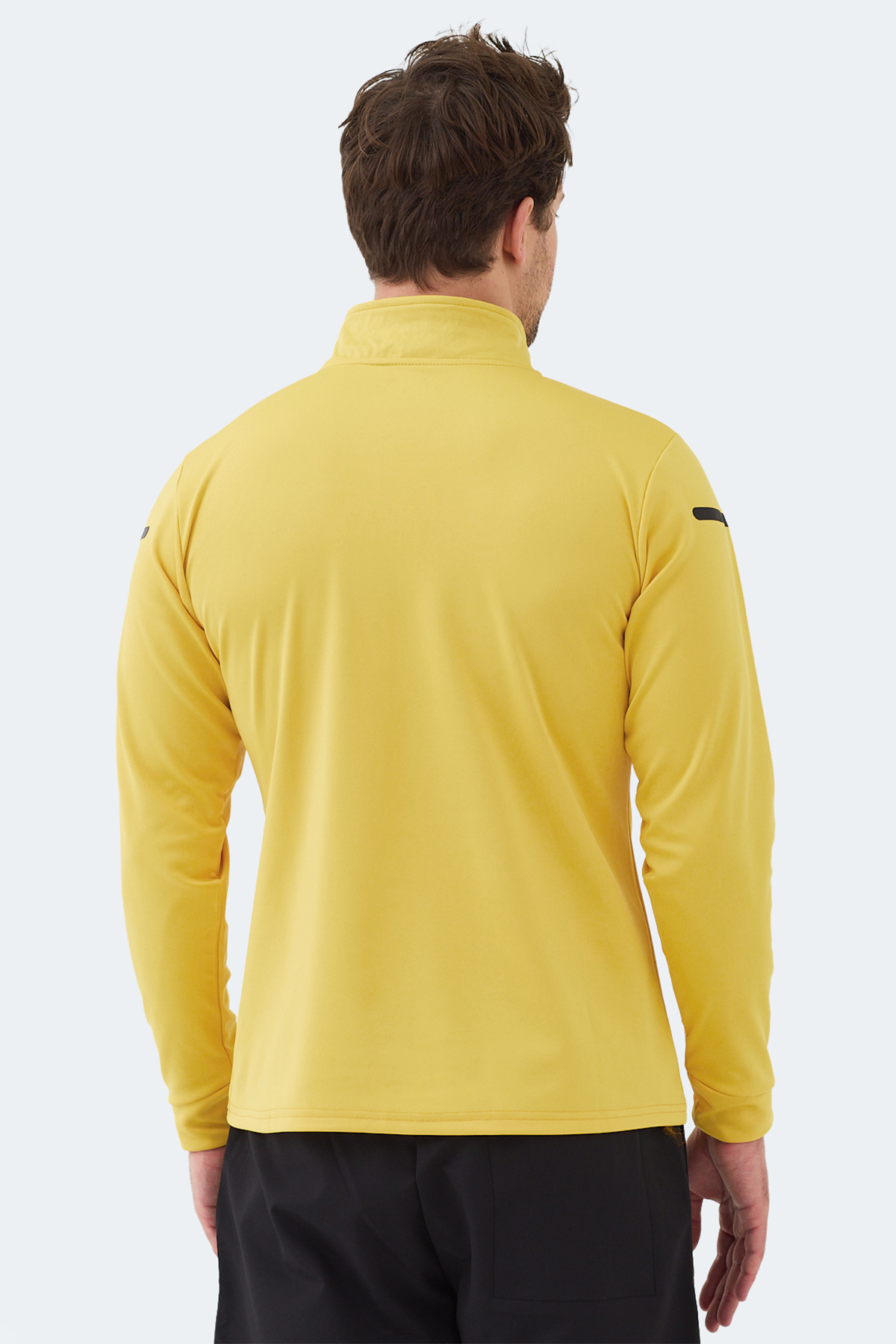 Slazenger INTIMATE I Erkek Dik Yaka Fermuarlı Sarı Sweatshırt görsel 3