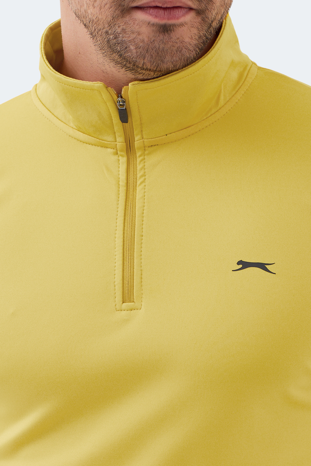 Slazenger INTIMATE I Erkek Dik Yaka Fermuarlı Sarı Sweatshırt görsel 2