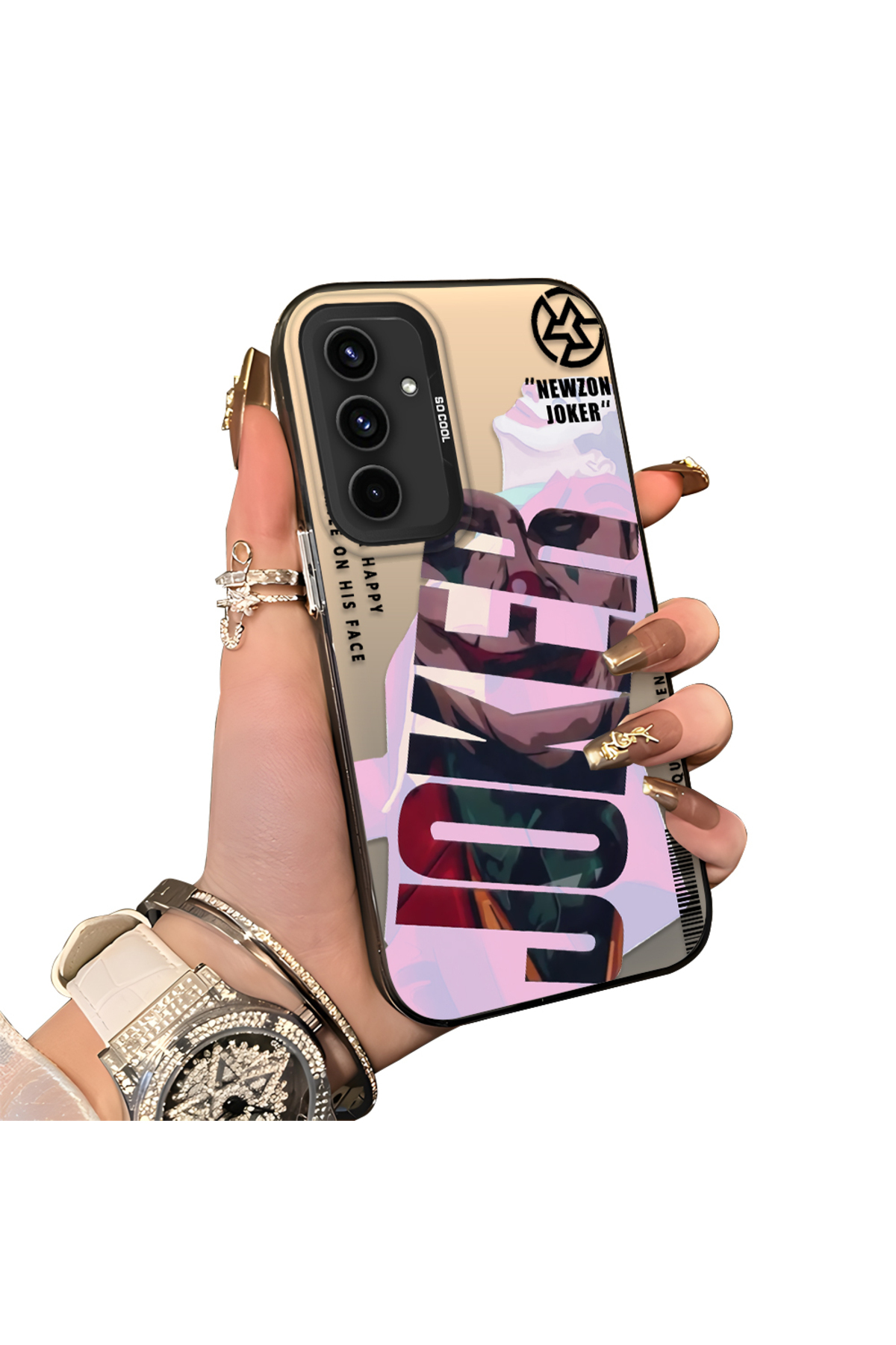 Samsung Galaxy A54 Compatible Acrylic Rear Silicone Edge Clown Joker Protective Case