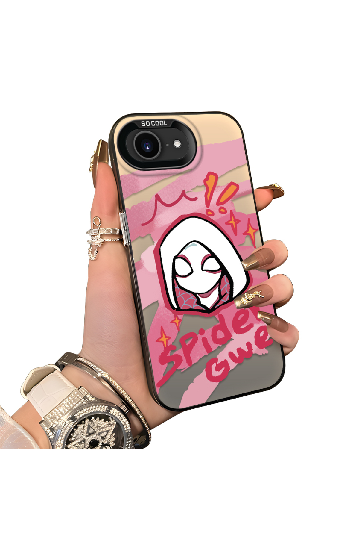 hard Acrylic Back Silicone Edge Lens Protection Case Compatible with iPhone 16e/17e