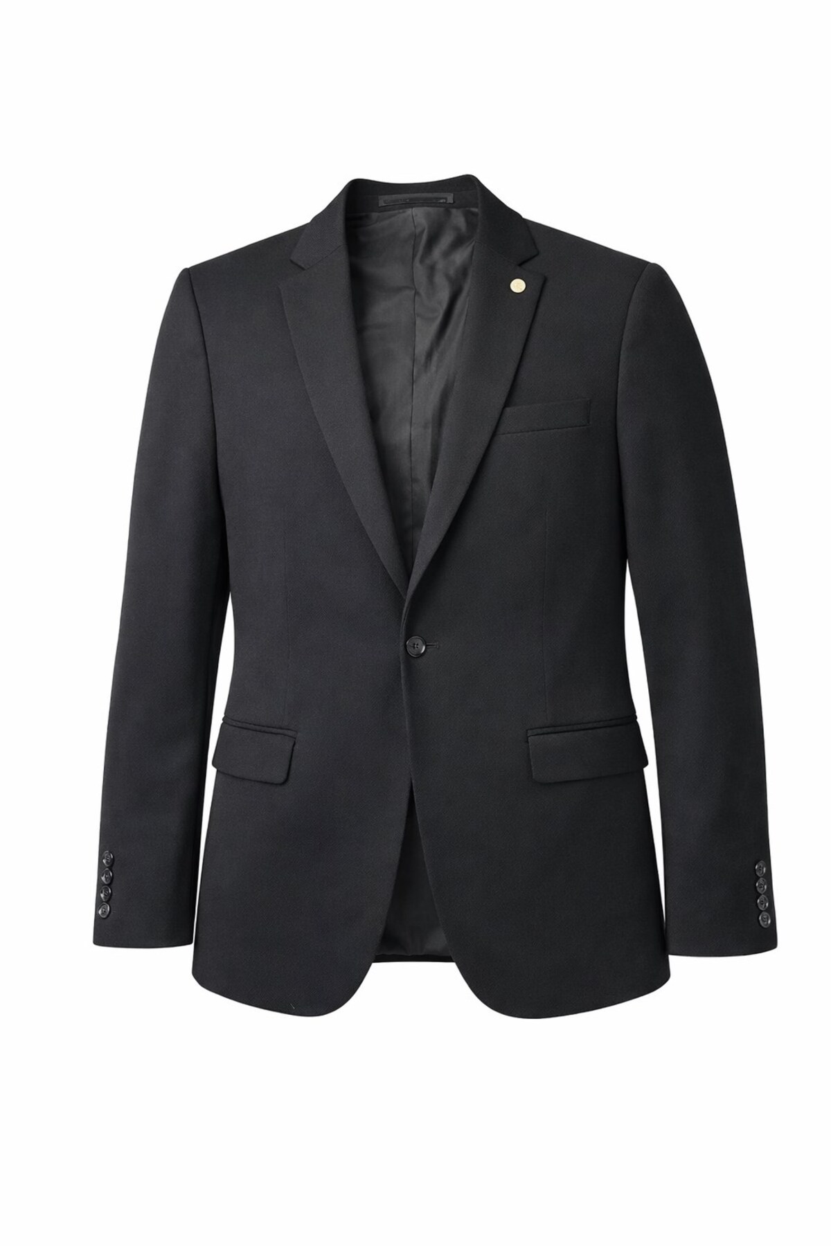 Plus Scorpion  Erkek Lacivert Mono Yaka Likralı Blazer Ceket – Esnek Konfor Kumaş, Tek Düğmeli Slim Fit