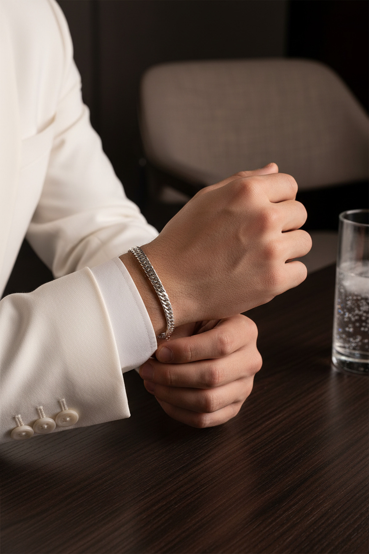 Utku Kuyumculuk 14 AYAR BEYAZ ALTIN BİLEKLİK