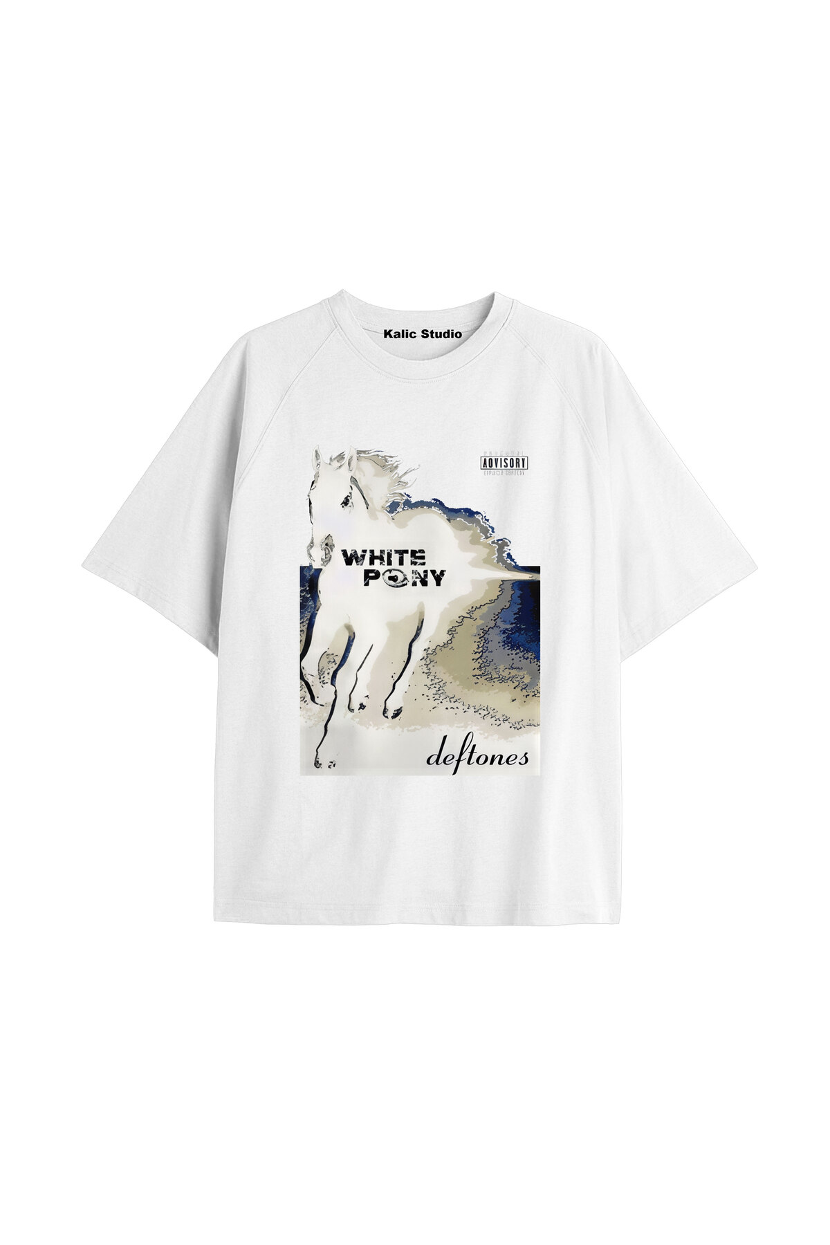 Kalic Studio deftones whıte pony oversize t-shirt beyaz