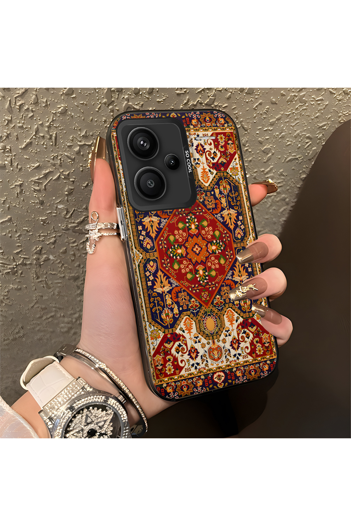 Xiaomi Redmi Note 13 Pro Plus+ 5G Compatible Case Anti Fall Phone Case Vintage Carpet Pattern