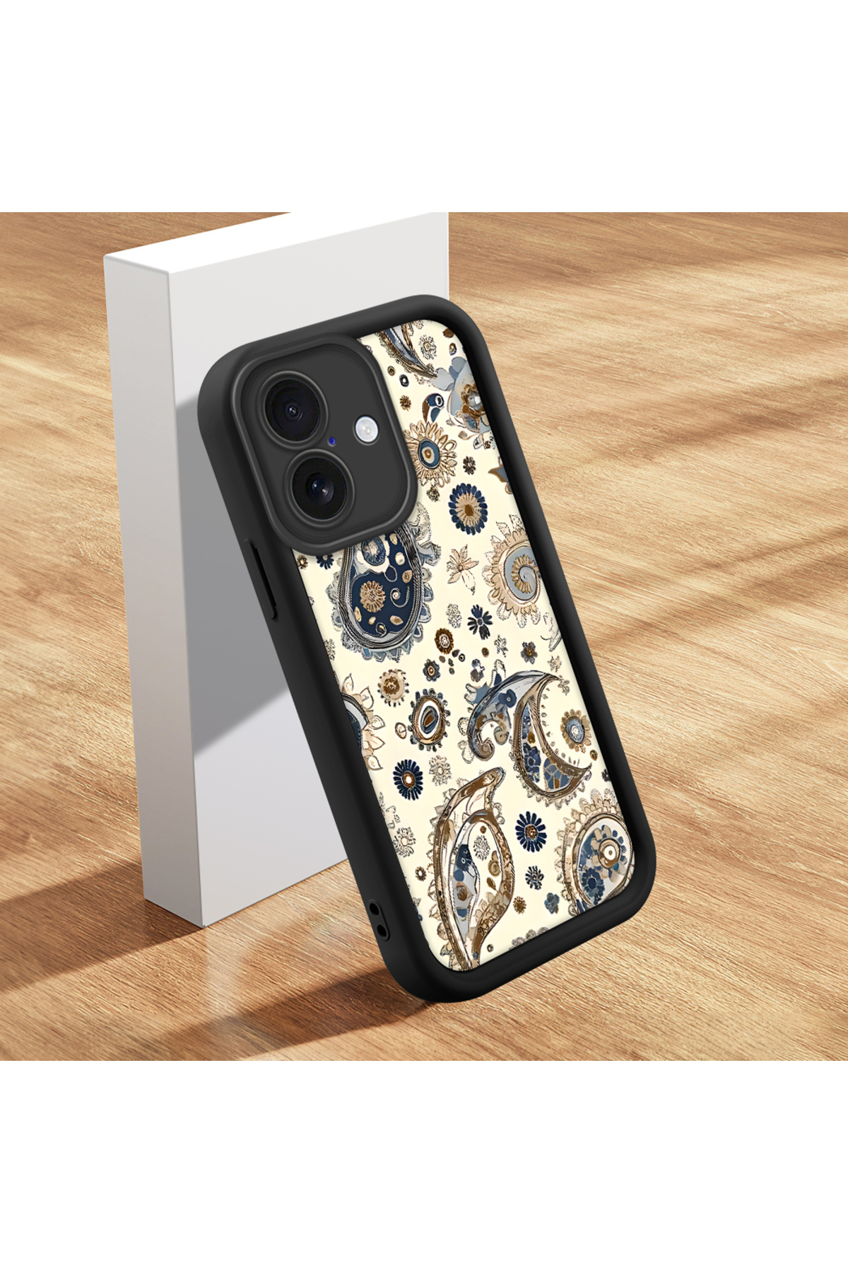 iPhone 16 Compatible Soft Silicone Phone Case Anti Fall Vintage Pattern