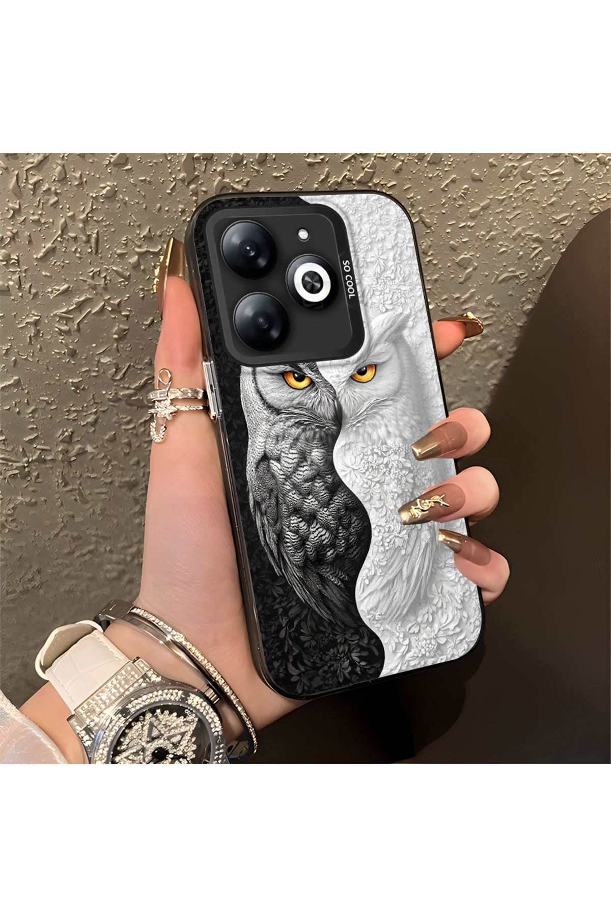 Infinix Hot 40i Compatible Case Hard shell Anti Fall Phone Case Owl