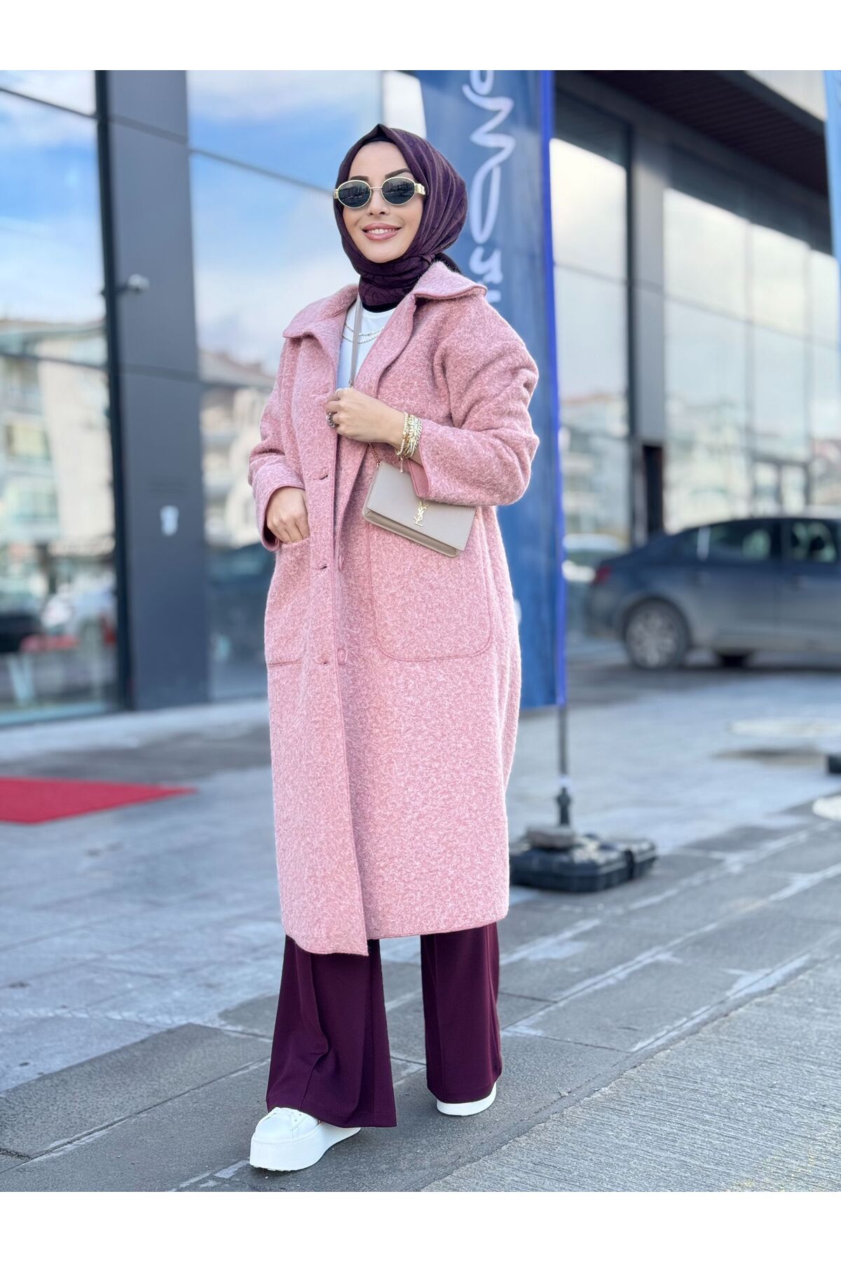 ALANURMODA Melanjlı Kaşe Bukle Kaban - Fiyatı, Yorumları