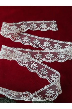 ksndizayn ÇİÇEKLİ KENARI DİLİMLİ GÜPÜR DANTEL ENİ 3 CM 2 METRE