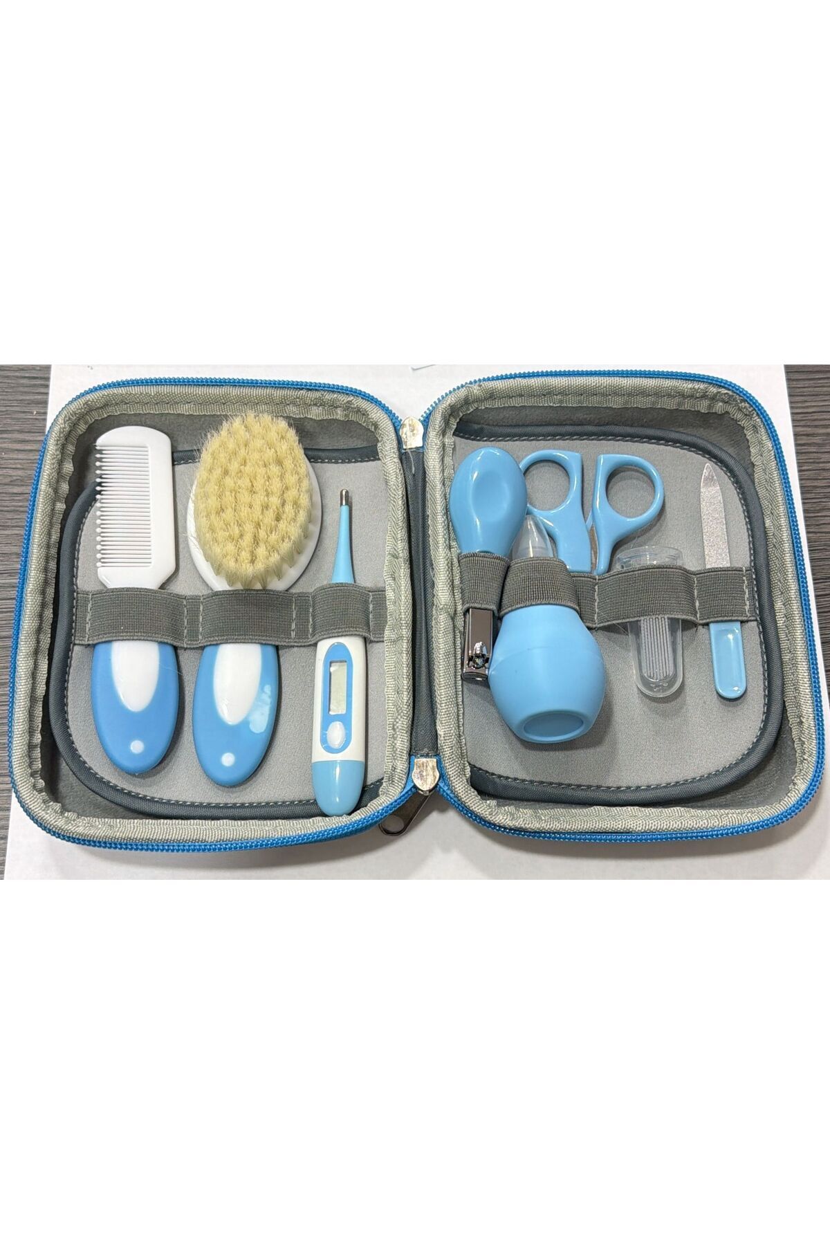 SİNKA Bebek Bakım Çantası Dijital Ateş Ölçerli 0+ Uygun Üst Kalite 8 Parça Bakım Seti ( MAVİ ) fotoğrafı 2 (önizleme)