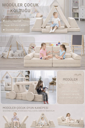 SABY 10 Parça Lego Modüler Bebek ve Çocuk 2'li Koltuğu