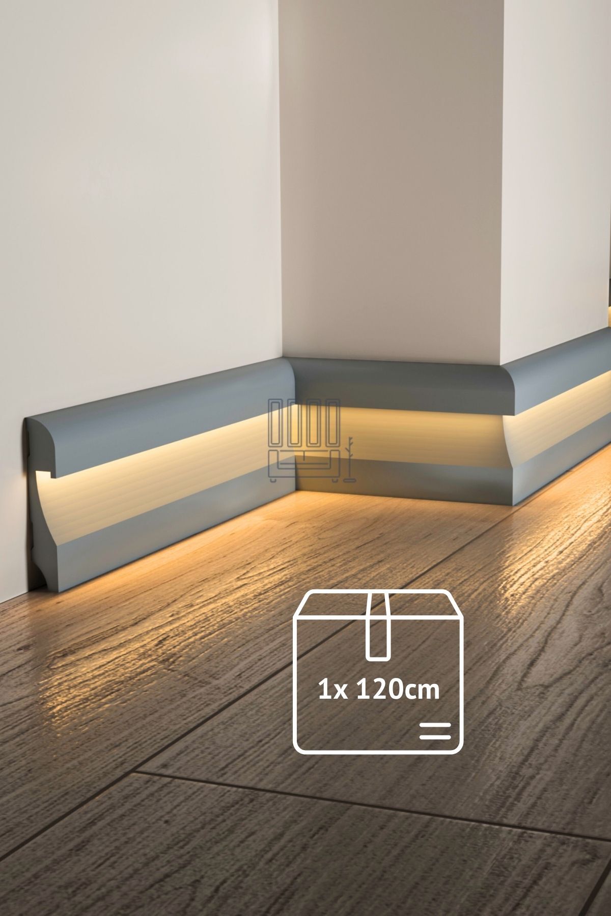 Evime Decor Ledli Süpürgelik Açık Gri, Polimer Bir Boy 120 cm ...