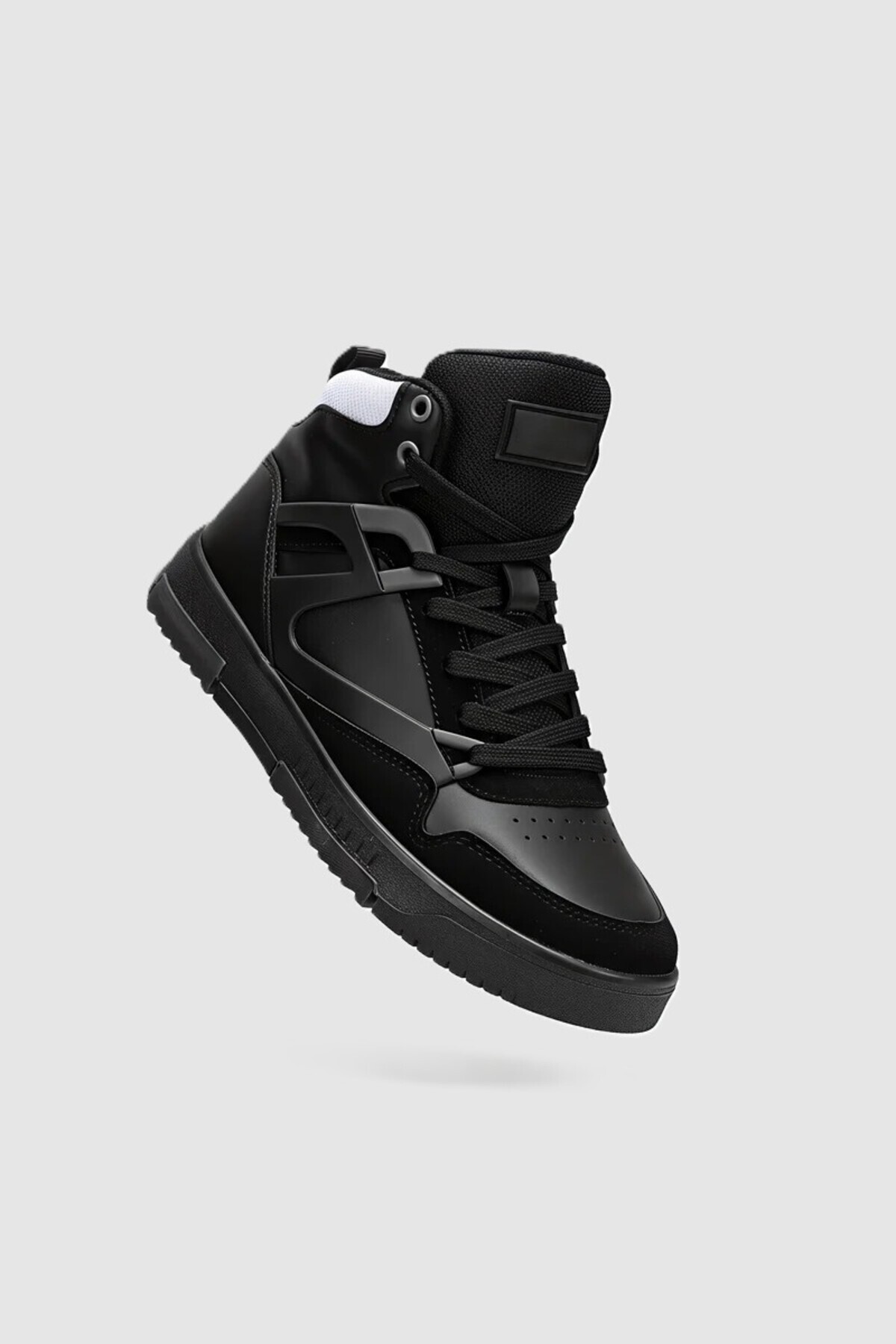 Zerenyus 2263 Premium Erkek Comfort Boğazlı Basket Sneaker Bot Siyah