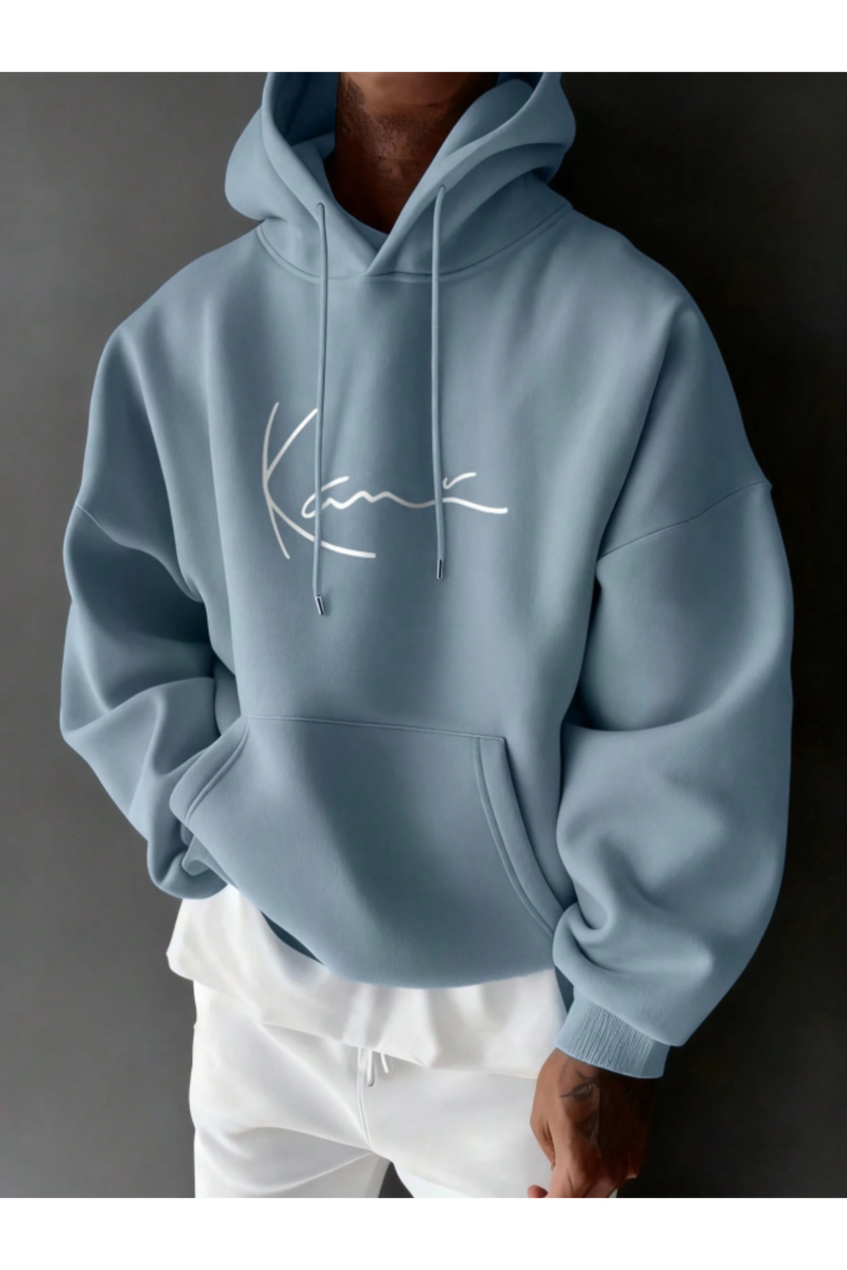 Revasser Unisex Erkek/Kadın KAM Renkli Özel Baskılı Pamuklu Oversize Kapüşonlu Sweatshirt