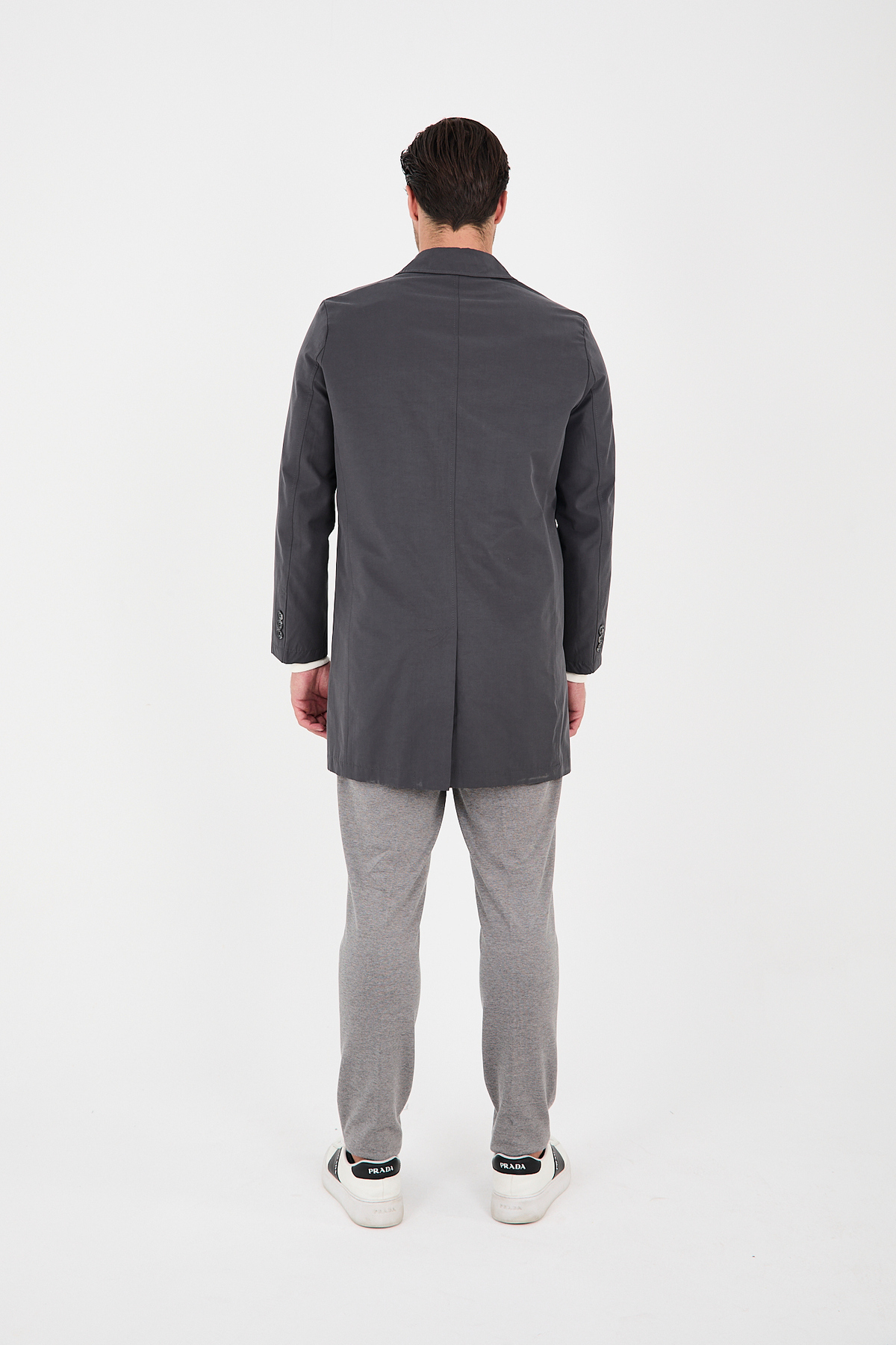 Frappoli  Madrid Erkek Antrasit Bebe Yaka Baharlık Ceket-Trençkot - Görsel 7