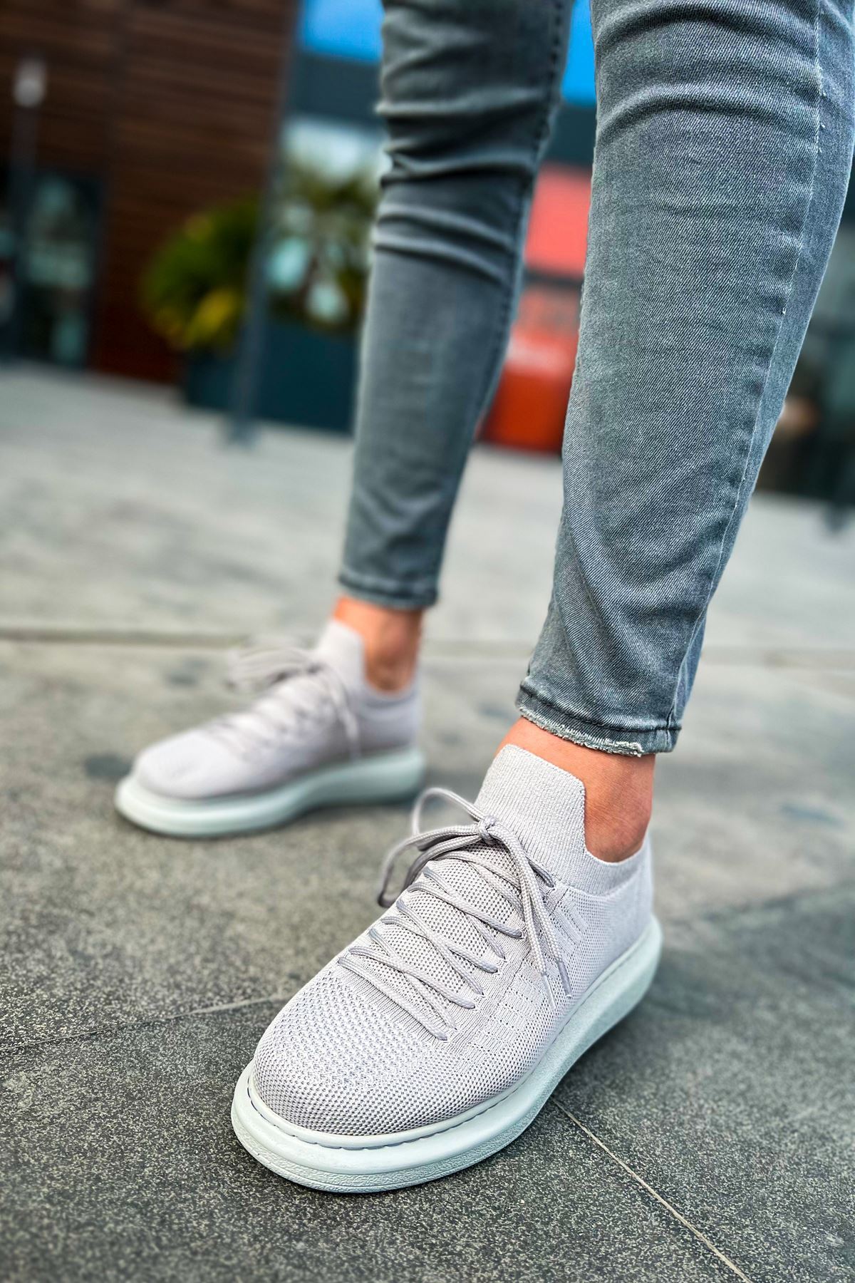 کفش مردانه چ307 Rt Tricot خاکستری