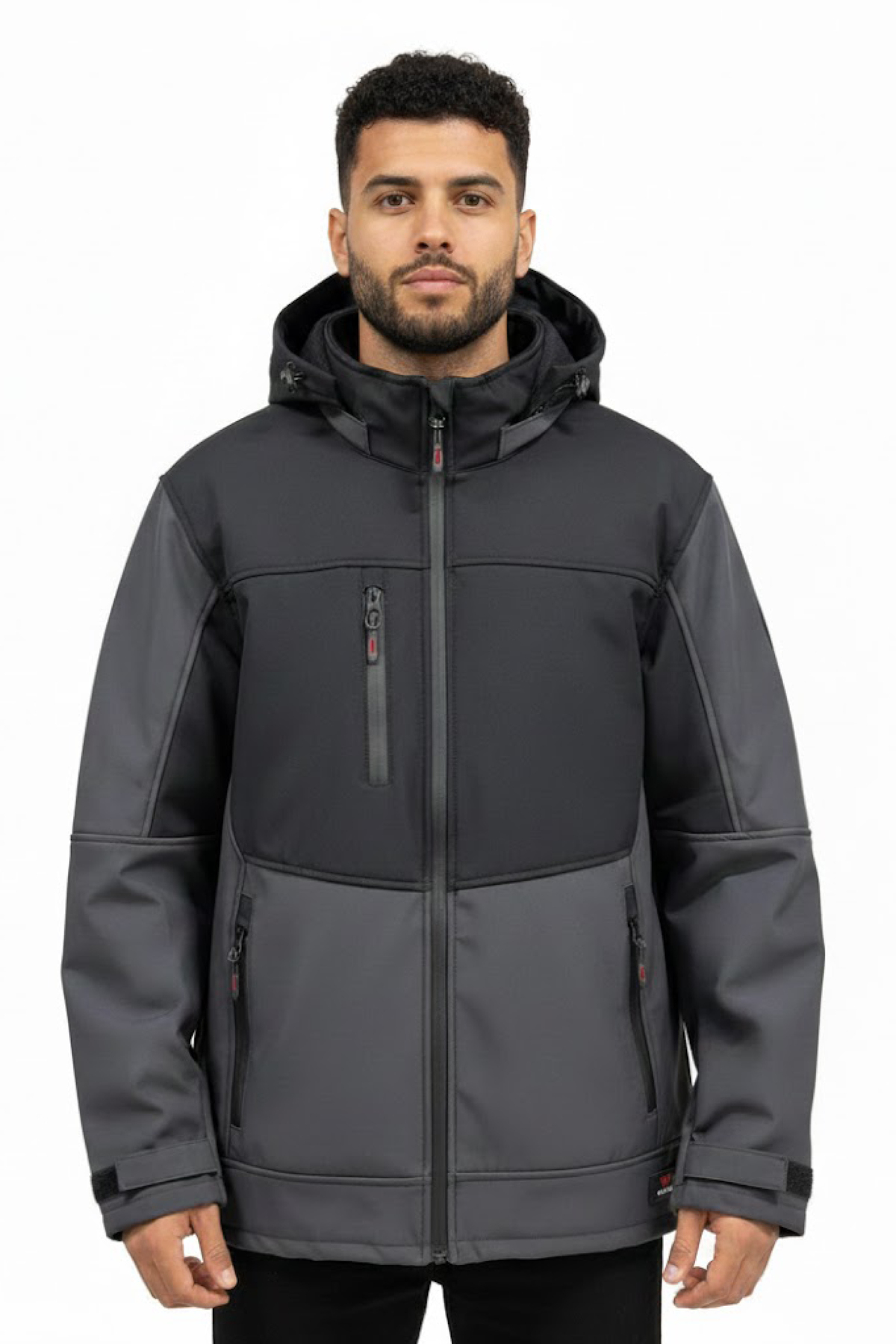 کت تاکتیکال اسپرت خاکستری مشکی ژاکت Softshell Water Repellent — خاکستری PARÇALISOFT — تصویر 4 از 4