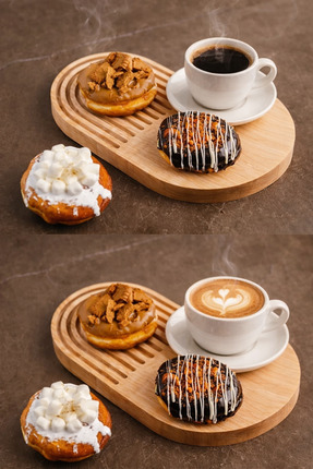 kids town Ahşap Oymalı 2li Dekoratif Tepsi Kahve Sunum Tepsisi Sunumluk