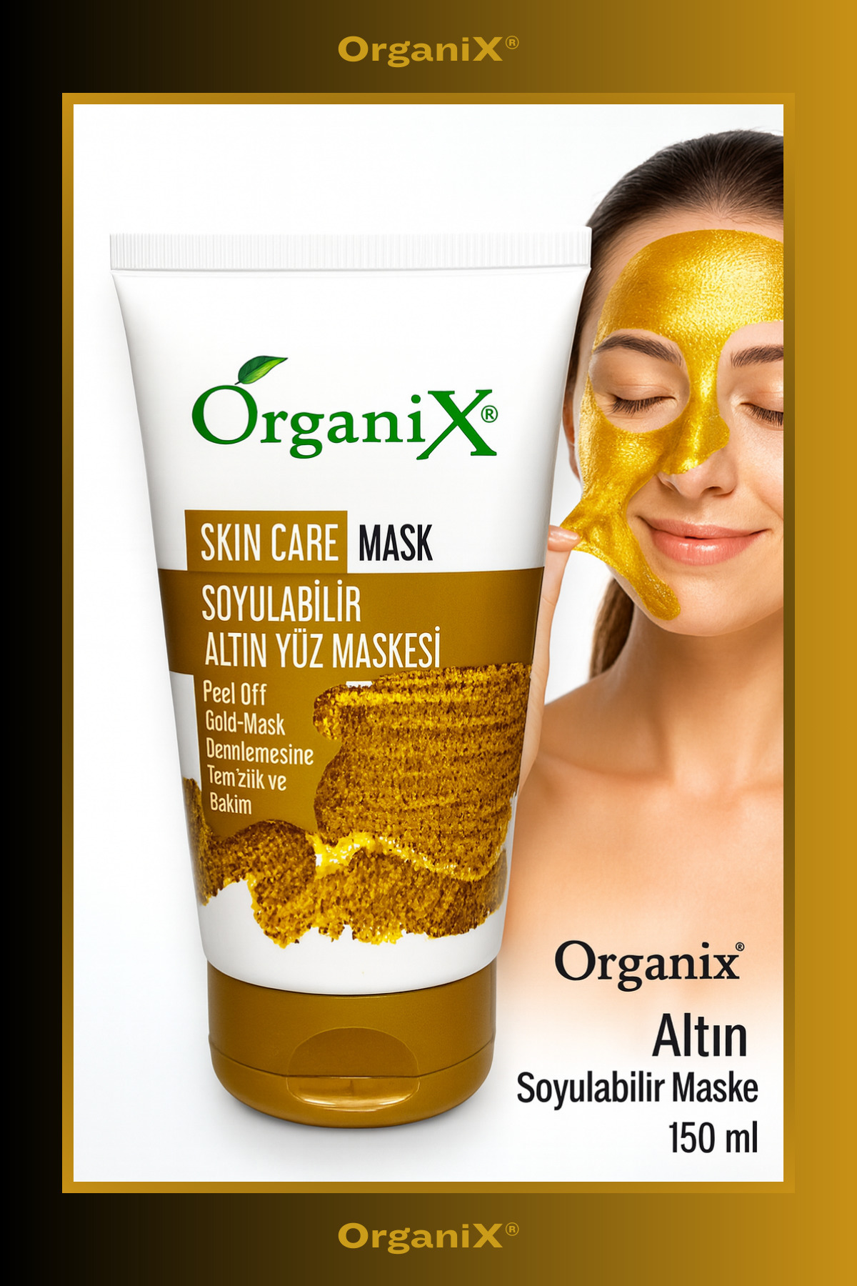Arınma & Sıkılaştırma Bakım Seti | Soyulabilir Altın Yüz Maskesi + Pembe Peel Off Maske 2×150ml — organix-altın-pembe-2x150 — تصویر 5 از 7