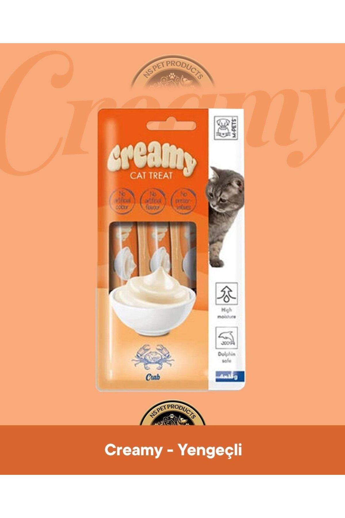 M-PETS Creamy Yengeçli Kedi Krema Ödül Maması 4x15 gr
