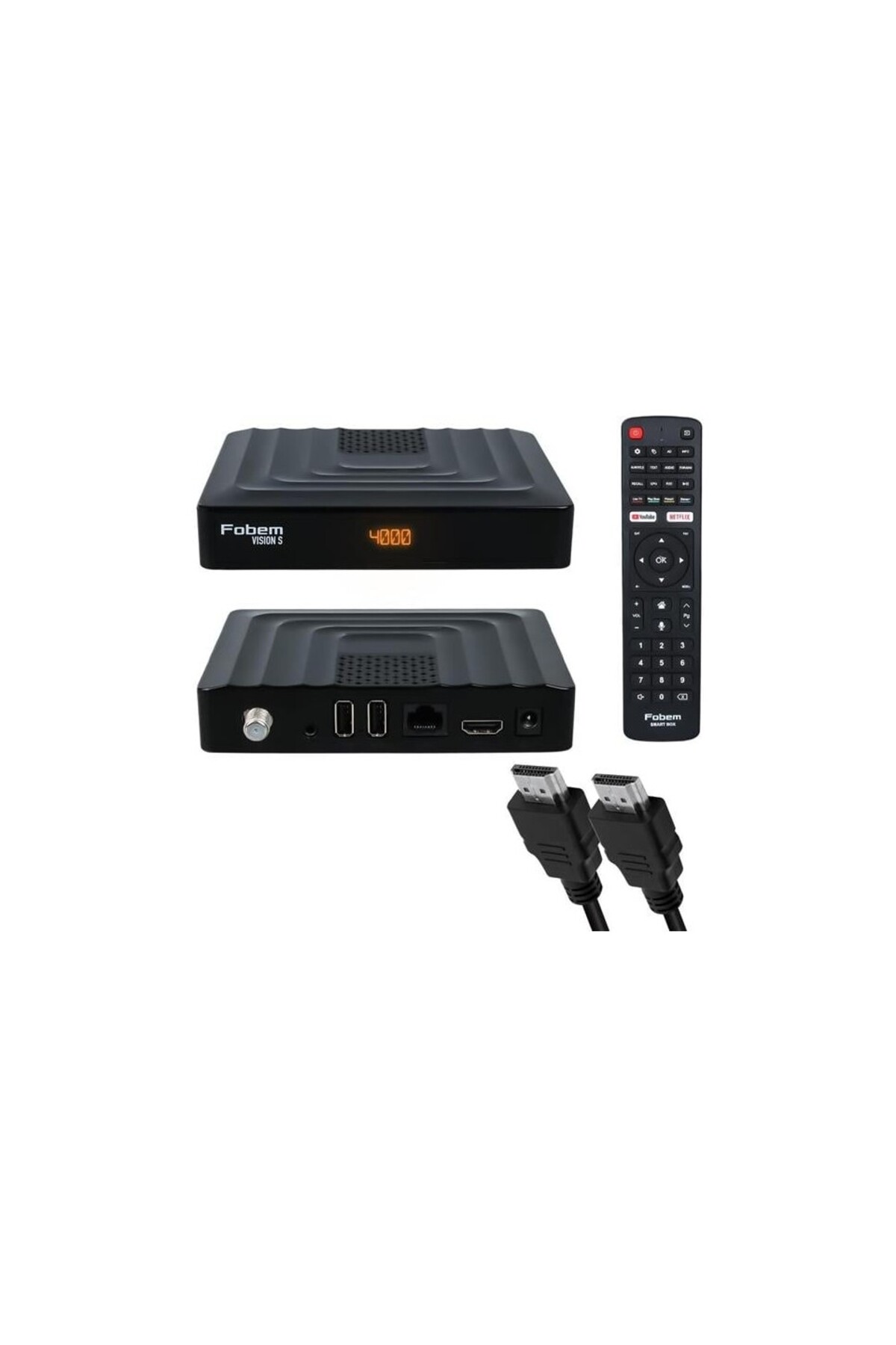 FOBEM vision s hibrit 4GB RAM 32 hdd 1.5ghz ses komutlu uydu alıcılı android 14 tv box (tunerli)