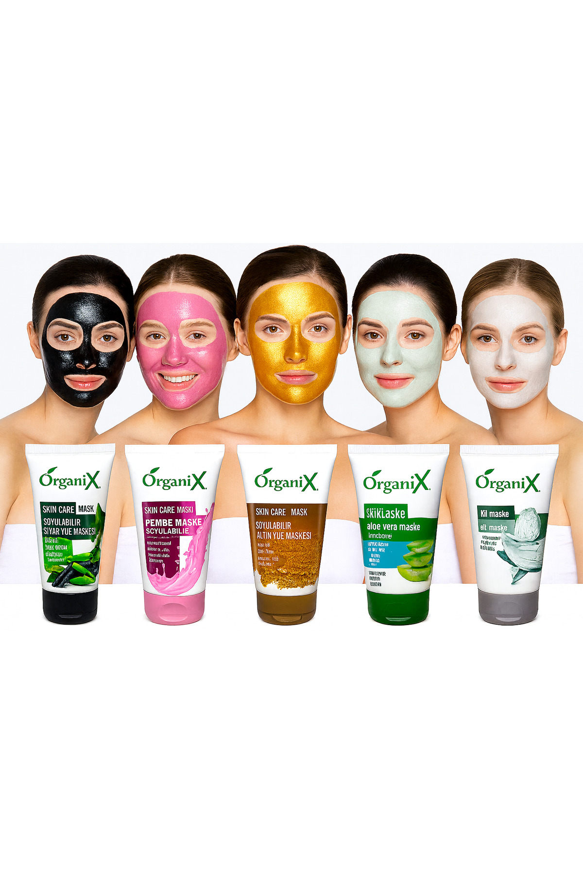 Arınma & Sıkılaştırma Bakım Seti | Soyulabilir Altın Yüz Maskesi + Pembe Peel Off Maske 2×150ml — organix-altın-pembe-2x150 — تصویر 7 از 7