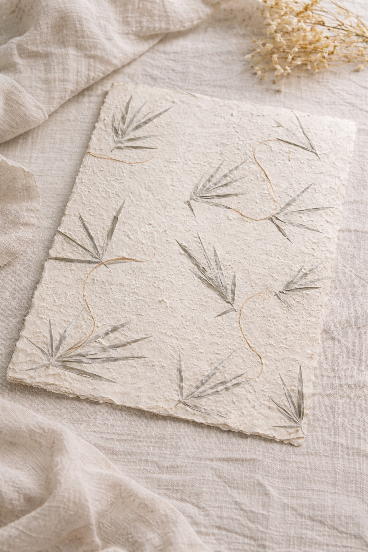 eraypaper El Yapımı Dekoratif Kağıt | Kuru Yapraklı | Big Size