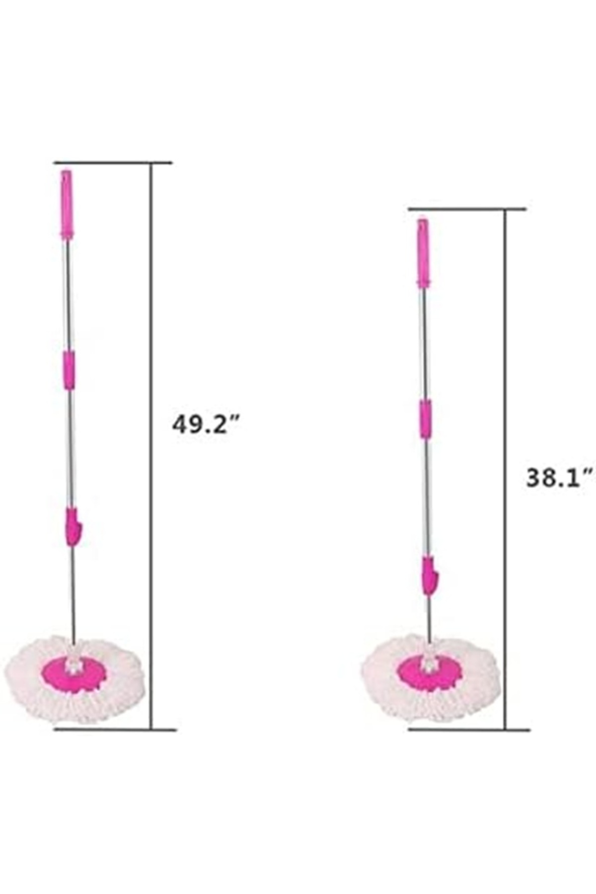 مجموعة ممسحة و دلو دوارة سهلة العصر والتنظيف، ممسحة ارضية مع عصارة دوارة ورأس من المايكروفايبر,احمر