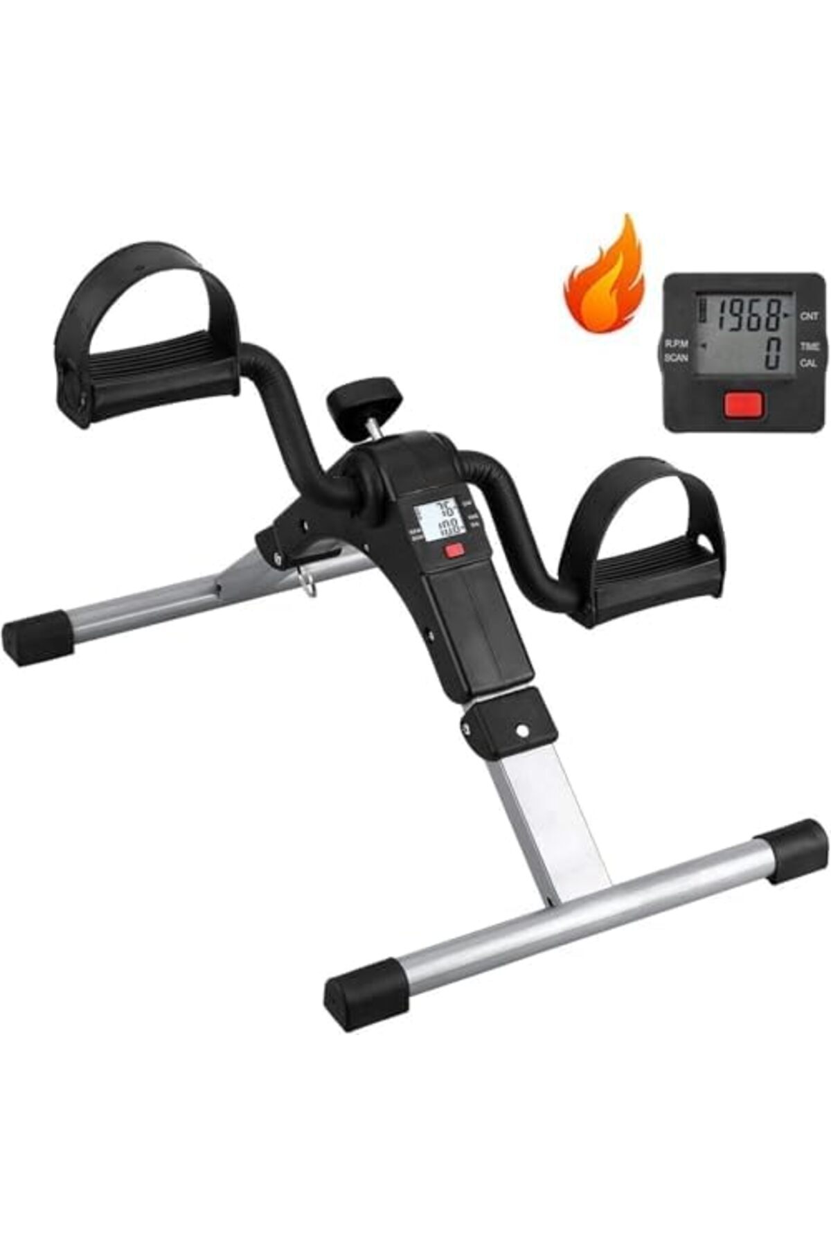 دراجة تمارين ارضية,للياقة البدنية بدواسة و شاشة LCD, عجلة لممارسة تمارين اليد والقدم قابلة للطي