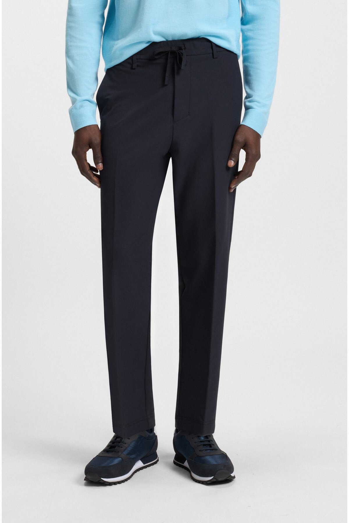 باس شلوار مردانه اسلیم فیت ضد آب پارچه کشسان سرمه‌ای 50538179-402