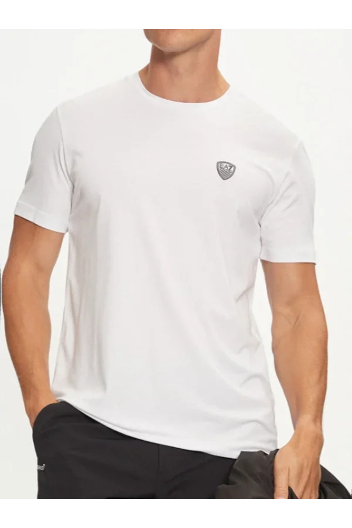  تی‌شرت آستین کوتاه مردانه یقه گرد سفید معمولی 8NPT16 PJRGZ-U1105