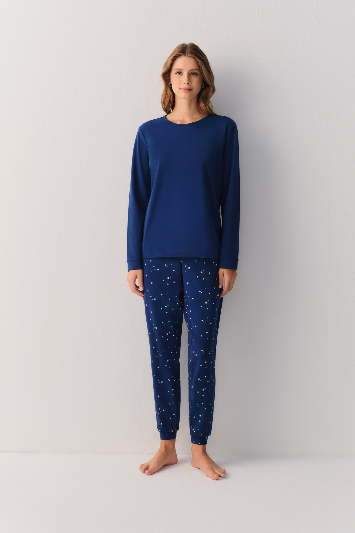 SUWEN Dreaming Stars Pamuklu Pijama Takımı